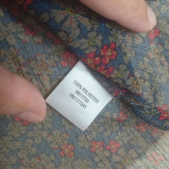 CONVERSE ONE STAR floral sleeveless shirt blouse size L light pullover tunic - Picture 8 of 8